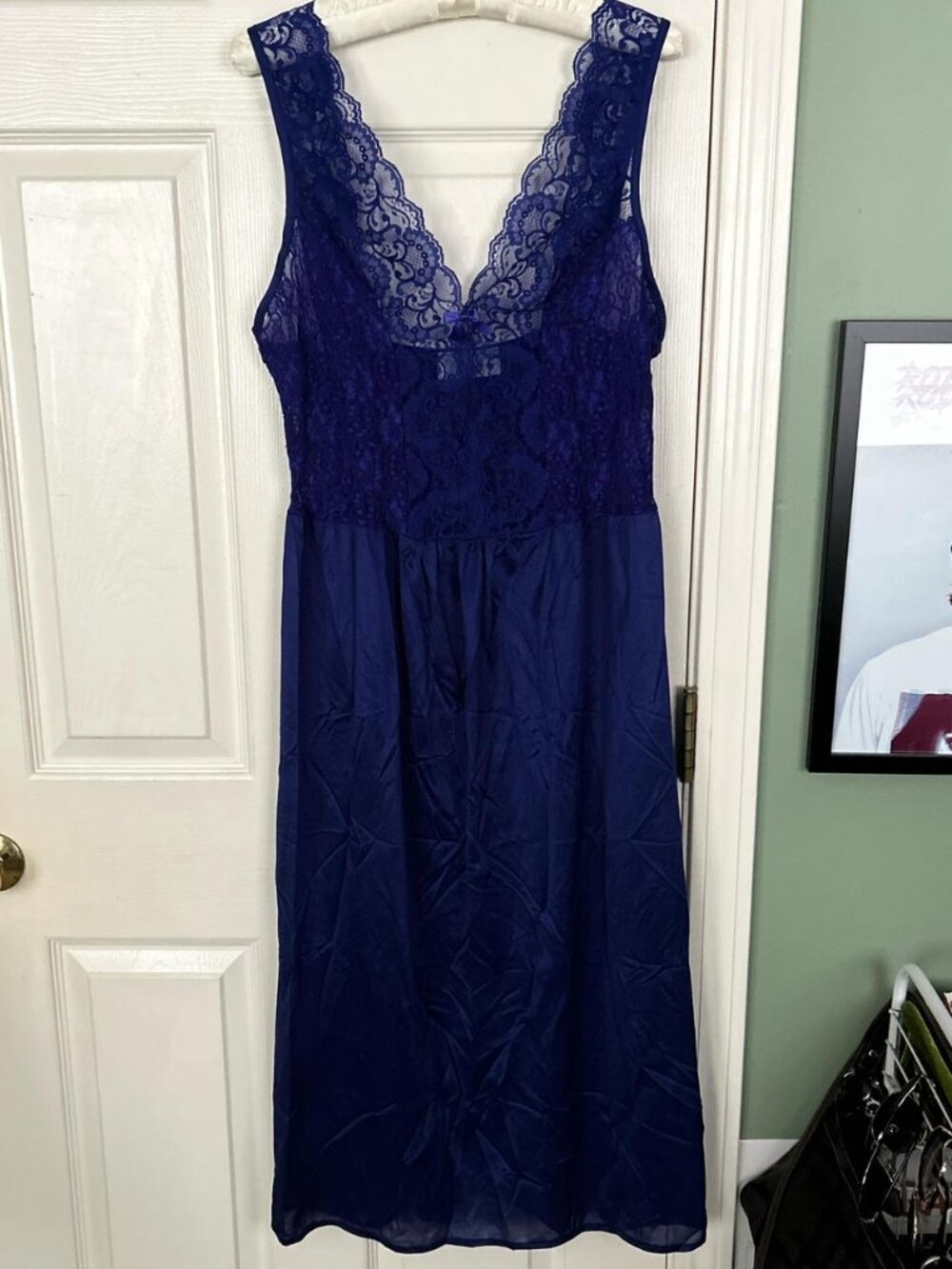 VTG 80s Ashley Taylor Indigo Nightgown